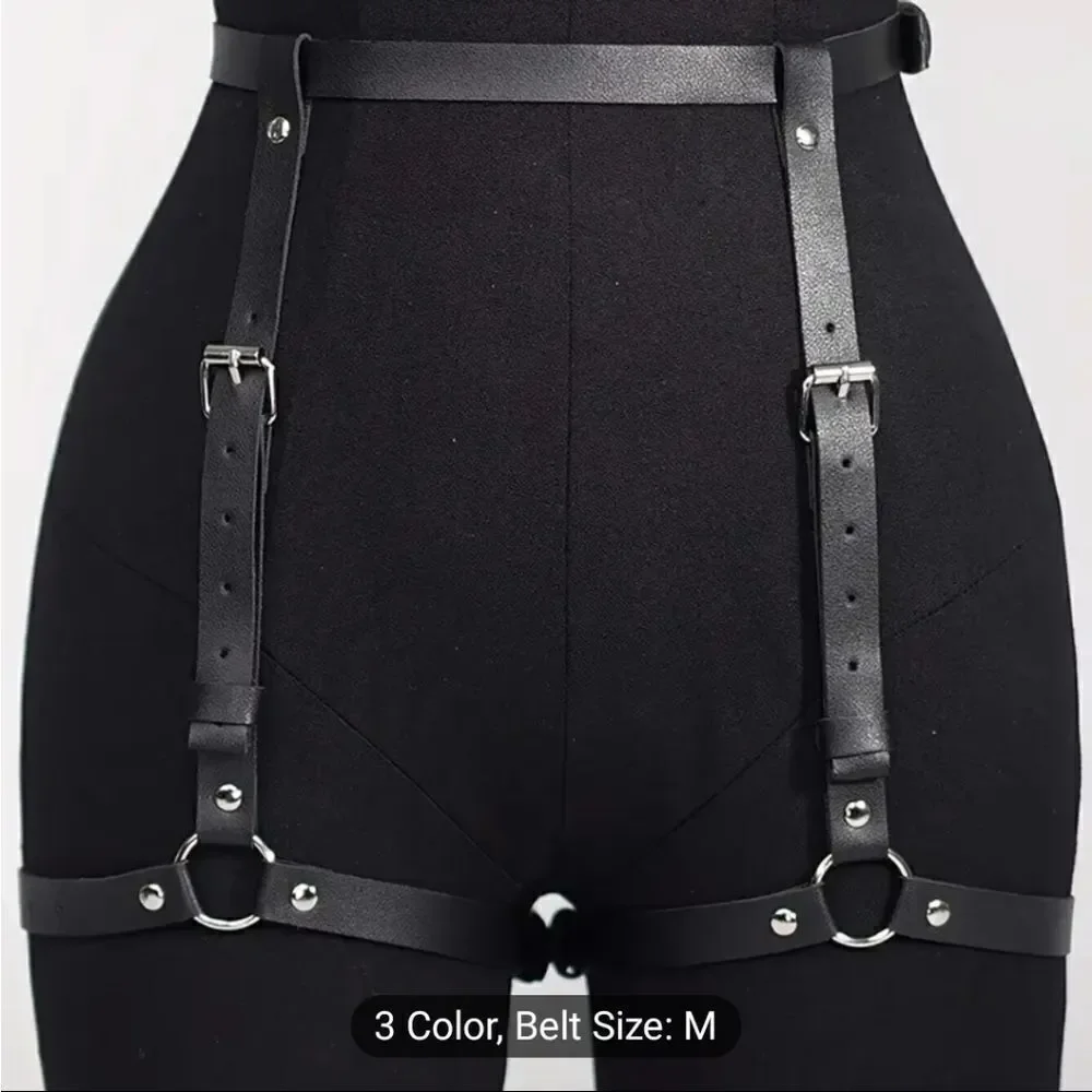 Thigh garter pu leather leg harness belt